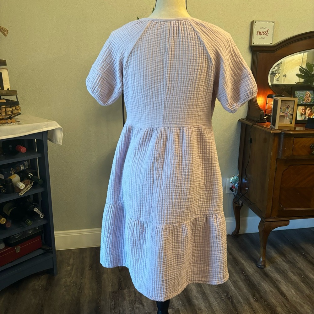 Lilac Short Sleeve Maternity Dress ❤️ - Picture 3 of 4
